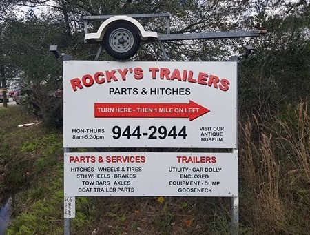 Rockys Trailers Sign